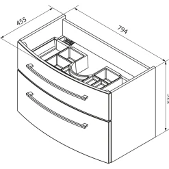 Fackelmann Waschtisch-Set B.Style 832 x 543 x 478 mm Nature Oak/Weiß