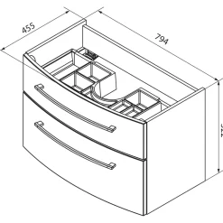 Fackelmann Waschtisch-Set B.Style 832 x 543 x 478 mm Nature Oak