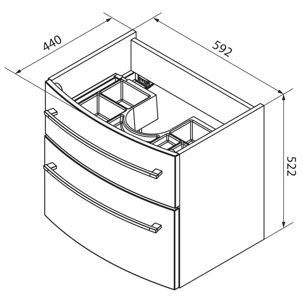Fackelmann Waschtisch-Set B.Style 632 x 543 x 460 mm Sandeiche