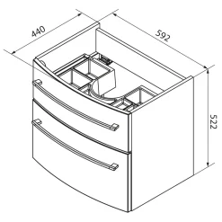 Fackelmann Waschtisch-Set B.Style 632 x 543 x 460 mm Weiß