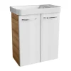 Fackelmann Mini-Waschtischunterschrank Milano 52 x 61 x 27,5 cm weiß/Ast-Eiche