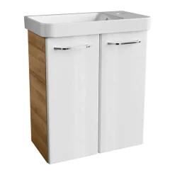 Fackelmann Mini-Waschtischunterschrank Milano 52 x 61 x 27,5 cm weiß/Ast-Eiche
