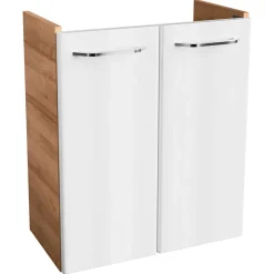 Fackelmann Mini-Waschtischunterschrank Milano 52 x 61 x 27,5 cm weiß/Ast-Eiche