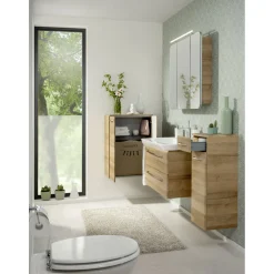 Fackelmann Spiegelschrank Milano 90 x 78 x 16 cm Ast-Eiche inkl LED-Beleuchtung