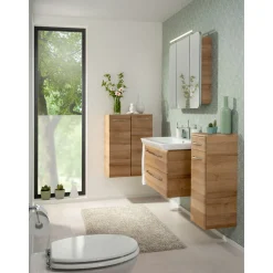 Fackelmann Spiegelschrank Milano 90 x 78 x 16 cm Ast-Eiche inkl LED-Beleuchtung