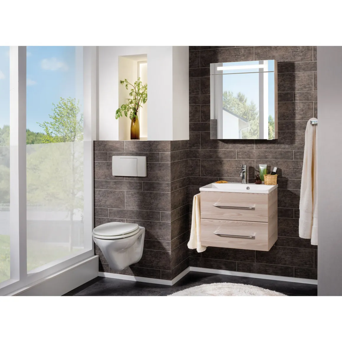 Fackelmann Waschtisch-Set B.clever 60 x 51 x 46 cm Alaska-Esche