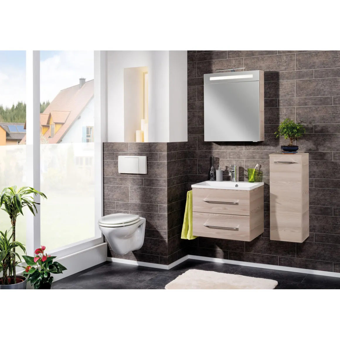 Fackelmann Waschtisch-Set B.clever 60 x 51 x 46 cm Alaska-Esche