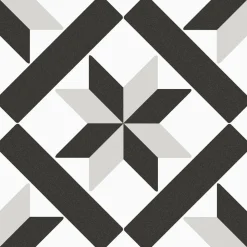 Feinsteinzeug Beta Black und White glasiert matt 20 x 20 x 1 cm