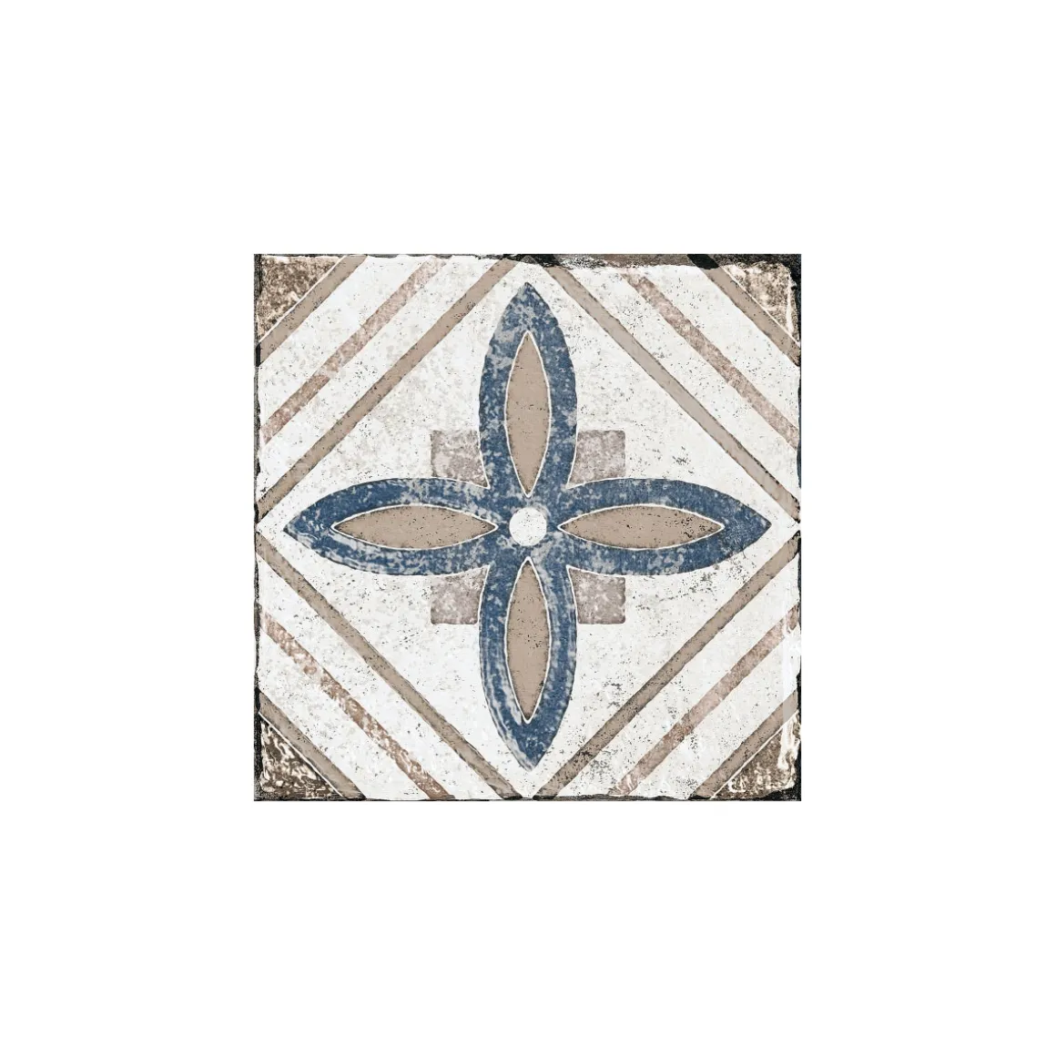 Feinsteinzeug Marrakesh Blue glasiert matt 20 x 20 x 1 cm