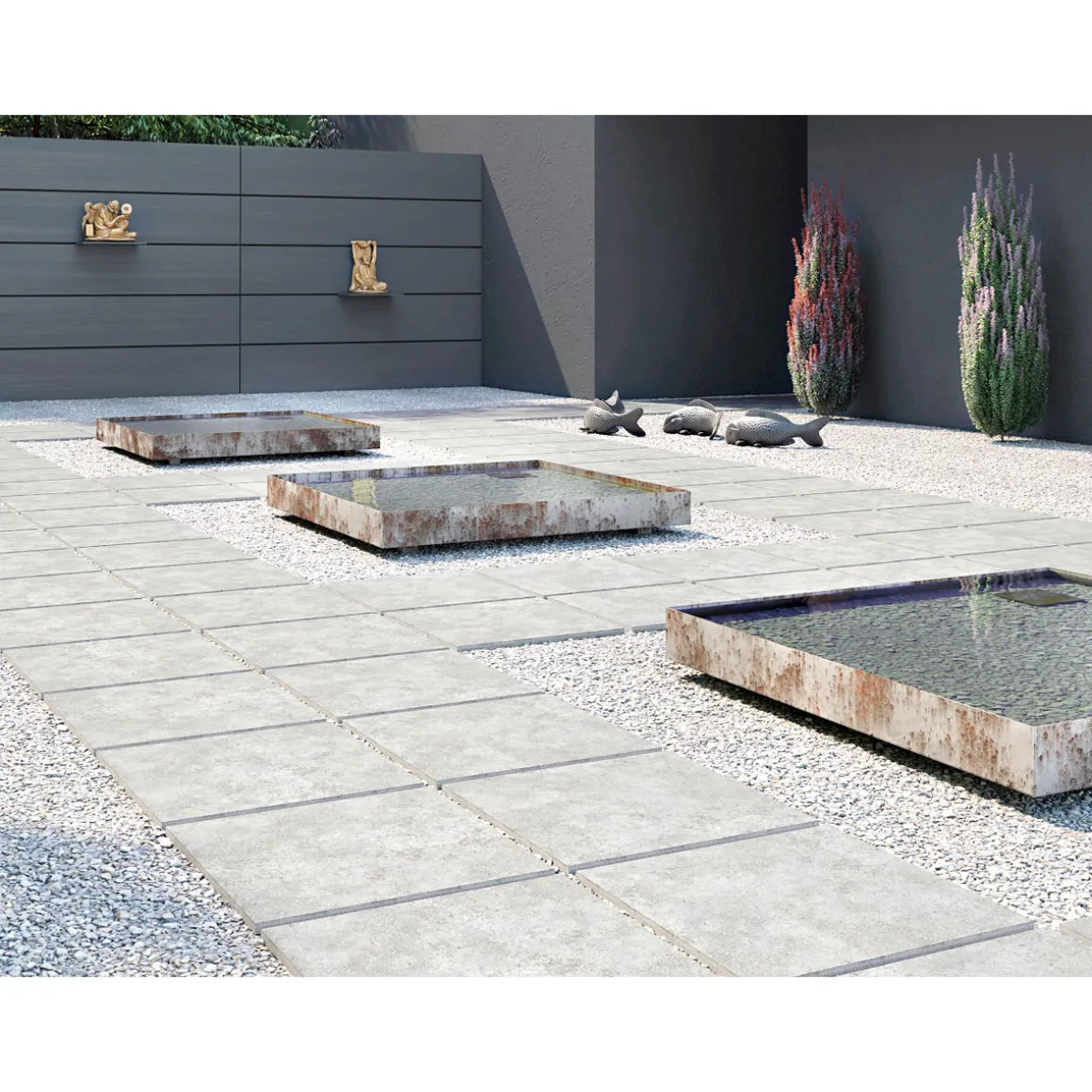 Feinsteinzeug-Platte No 1 Tile Benet grau 60 x 60 x 2 cm