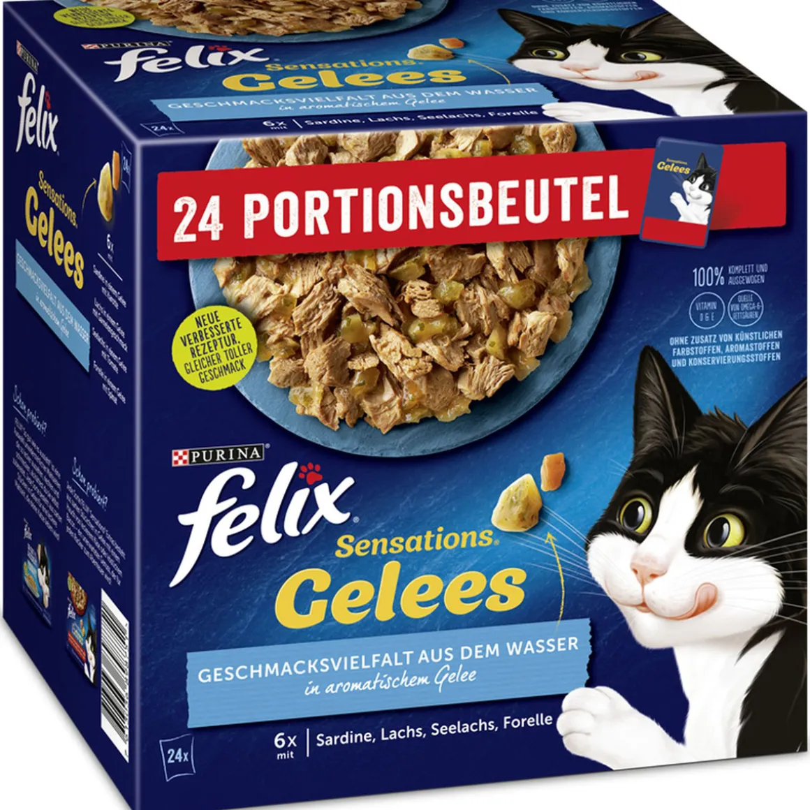 Felix „Sensation Gelee“ vom Wasser, 24x85g, Portionsbeutel
