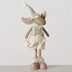 Figur Bruny sortiert Elch 17 x 12 x 45 cm cremeweiß braun hellgrün Textil