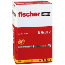 Fischer Nageldübel N 6 x 60/30 mm Senkkopf 50 Stück