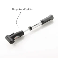 Fischer Bikes Mini-Pumpe mit Doppelhub Duokopf silber