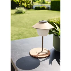 Flector Garten LED Solar Tischleuchte beige