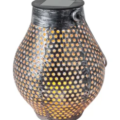 Flector Garten LED-Solar-Dekolicht Orient silber 12,5 x 12,5 x 16 cm