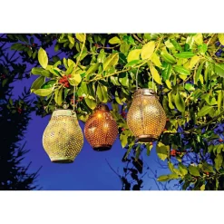 Flector Garten LED-Solar-Dekolicht Orient silber 12,5 x 12,5 x 16 cm