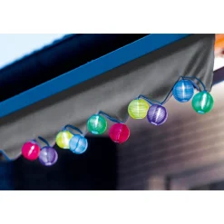 Flector Garten LED-Solar-Lichterkette Lampion mehrfarbig