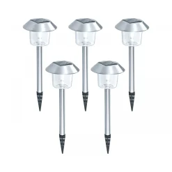 Flector Garten Solarspieß Edelstahl 5 Stück