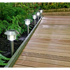 Flector Garten Solarspieß Edelstahl 5 Stück