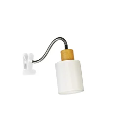 Flector Klemmleuchte Marisa Holzoptik/Textil weiss