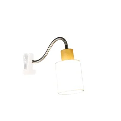 Flector Klemmleuchte Marisa Holzoptik/Textil weiss