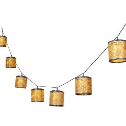 Flector Solar-Lichterkette Golden Cubic Shine inkl 8 Lampenschirme gold