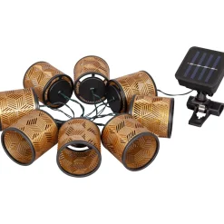 Flector Solar-Lichterkette Golden Cubic Shine inkl 8 Lampenschirme gold
