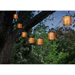 Flector Solar-Lichterkette Golden Cubic Shine inkl 8 Lampenschirme gold