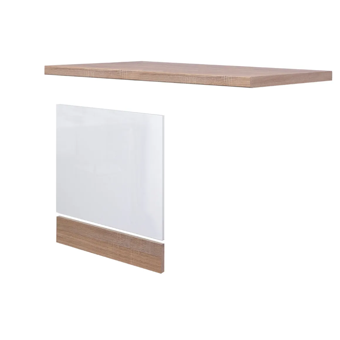 Flex-Well Geschirrspülerblenden-Set „Valero“, 3-teilig, weiß/Sonoma Eiche