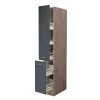 Flex-Well Küchen-Apothekerschrank „Tiago“, 30x200x57,1 cm, basaltgrau/ San Remo Eiche