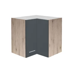 Flex-Well Küchen-Eckoberschrank „Tiago“, 60/60x54,8x32 cm, basaltgrau/San Remo Eiche