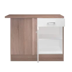 Flex-Well Küchen-Eckunterschrank „Samoa“, 110x85x60 cm, weiß/Sonoma Eiche
