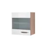 Flex-Well Küchen-Glasoberschrank „Valero“, 50x54,8x32 cm, weiß/Sonoma Eiche