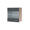 Flex-Well Küchen-Glasoberschrank „Tiago“, 50x54,8x32 cm, basaltgrau/San Remo Eiche