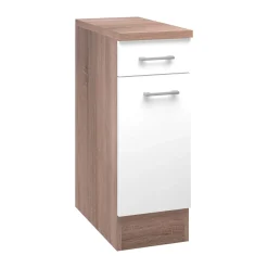 Flex-Well Küchenunterschrank „Samoa“, 30x85x60 cm, weiß/Sonoma Eiche