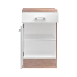 Flex-Well Küchenunterschrank „Samoa“, 50x85x60 cm, weiß/Sonoma Eiche