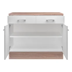 Flex-Well Küchenunterschrank „Samoa“, 100x85x60 cm, weiß/Sonoma Eiche