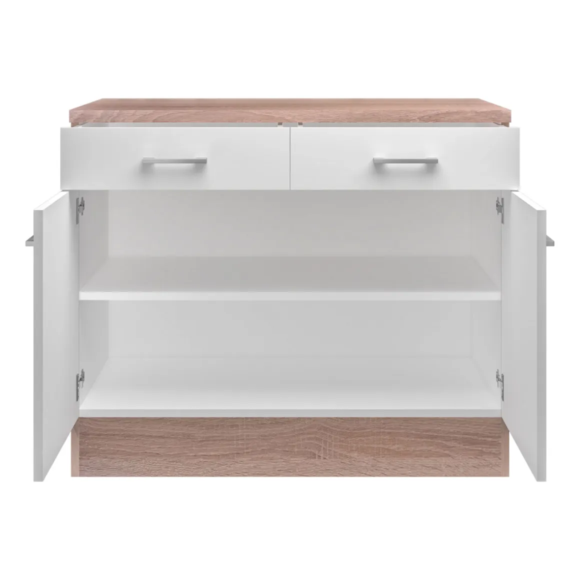 Flex-Well Küchenunterschrank „Samoa“, 100x85x60 cm, weiß/Sonoma Eiche