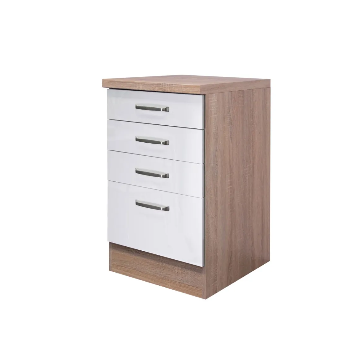 Flex-Well Küchenunterschrank „Valero“, 50x86x60 cm, weiß/Sonoma Eiche