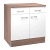 Flex-Well Küchenunterschrank „Samoa“, 80x85x60 cm, weiß/Sonoma Eiche