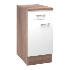 Flex-Well Küchenunterschrank „Samoa“, 40x85x60 cm, weiß/Sonoma Eiche