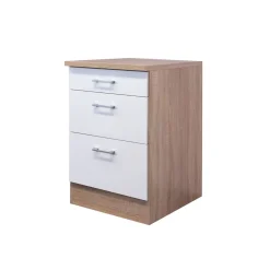 Flex-Well Küchenunterschrank „Samoa“, 60x85x60 cm, weiß/Sonoma Eiche