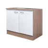 Flex-Well Spülenunterschrank „Samoa“, 100x82,2x57,1 cm, weiß/Sonoma Eiche, inkl. Spüle