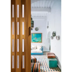 FORTE Kunststoff-Falttür Luciana B 88,5 x H 202 cm Buche 4 Fenster