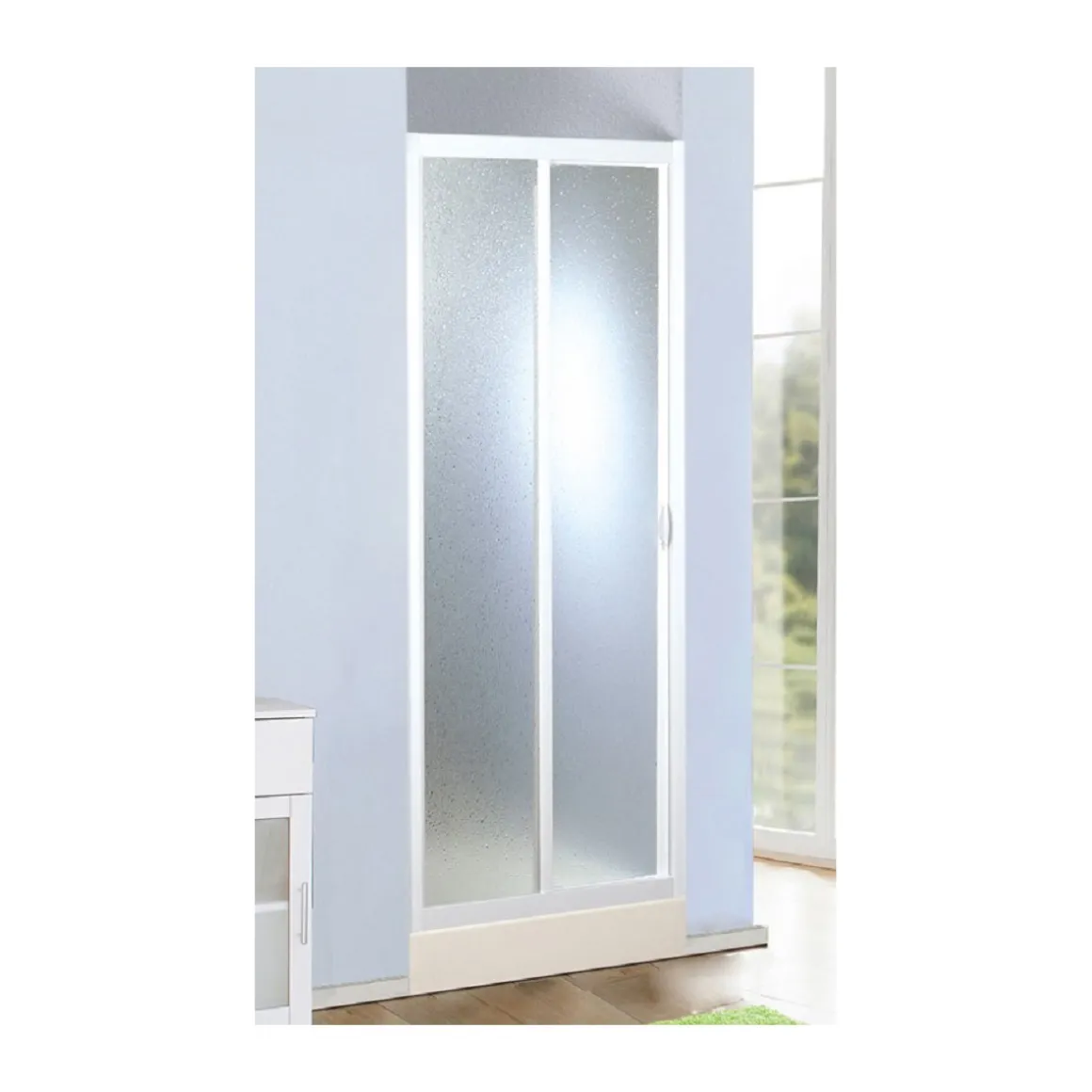 FORTE Nischendusche „Maestro“ Schiebesystem aus Acrylglas 100 - 110 cm