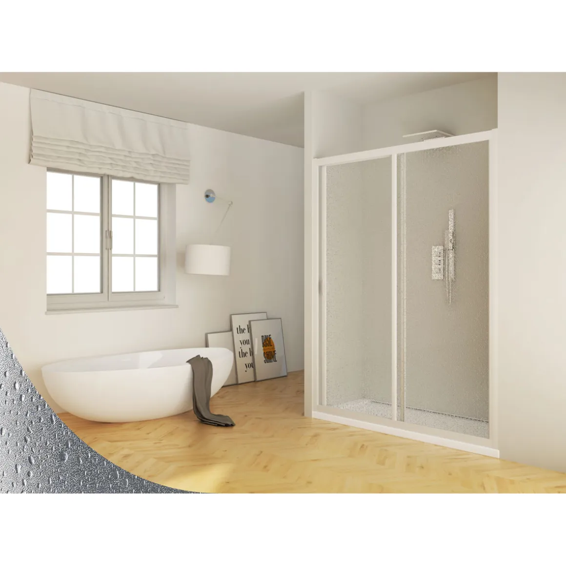 FORTE Nischendusche „Maestro“ Schiebesystem aus Acrylglas 100 - 110 cm