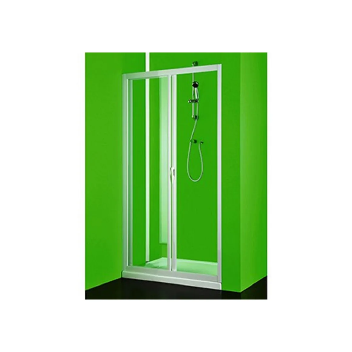 FORTE Nischendusche „Maestro“ Schiebesystem aus Acrylglas 100 - 110 cm