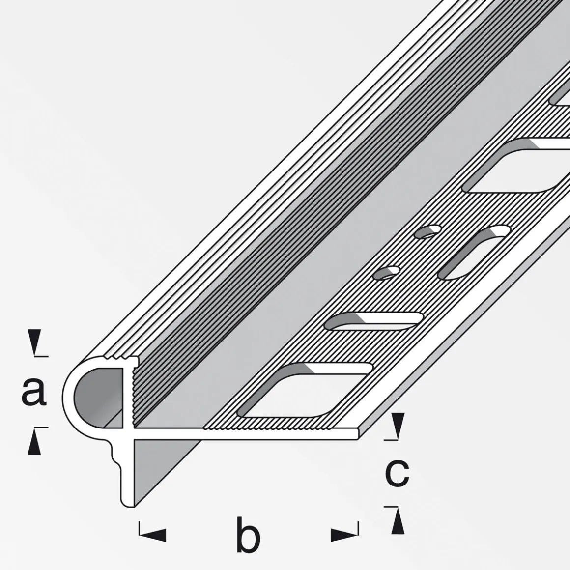 Fundamo Treppenkantenprofil Florentiner 10 mm 2,5m silber