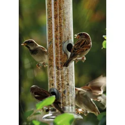 Futterspender 9,5 x 9,5 x 39 cm Metall Silber